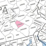 A map showing Lebanon County in Pennsylvania