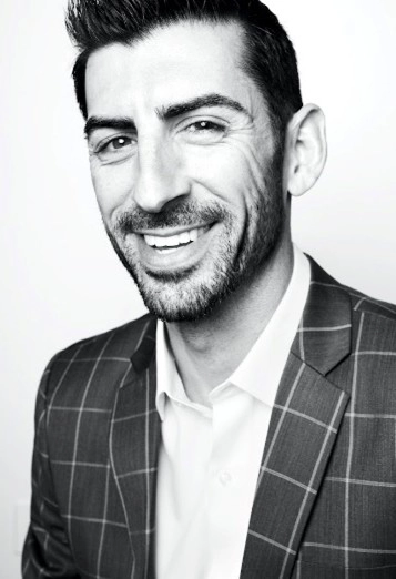 Parker Schaffel black and white smiling